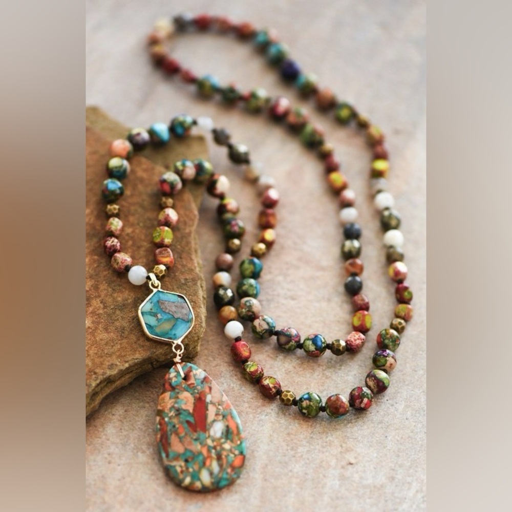Sunfire Aura Gemstone Statement Necklace - image 4